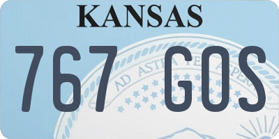 KS license plate 767GOS