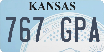KS license plate 767GPA