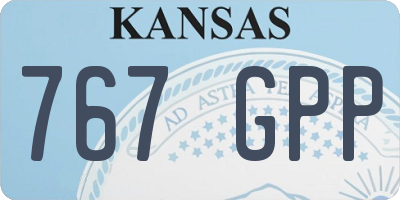 KS license plate 767GPP