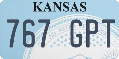 KS license plate 767GPT