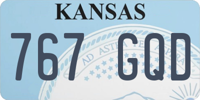 KS license plate 767GQD