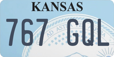 KS license plate 767GQL
