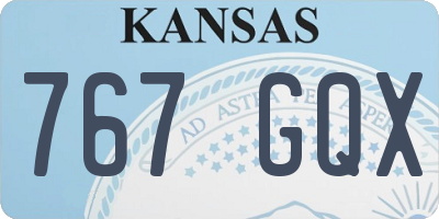 KS license plate 767GQX