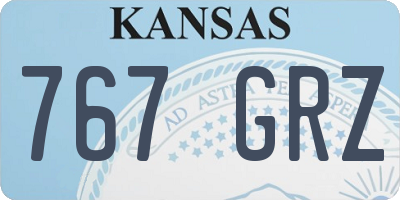 KS license plate 767GRZ