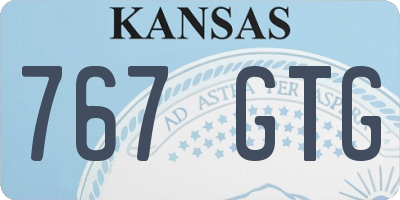 KS license plate 767GTG