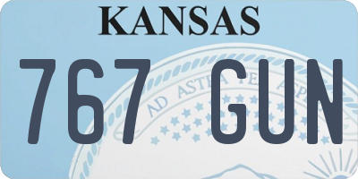KS license plate 767GUN