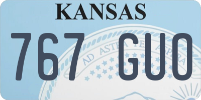 KS license plate 767GUO