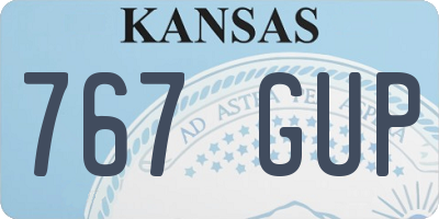 KS license plate 767GUP