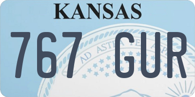 KS license plate 767GUR