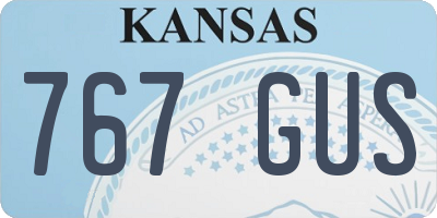 KS license plate 767GUS