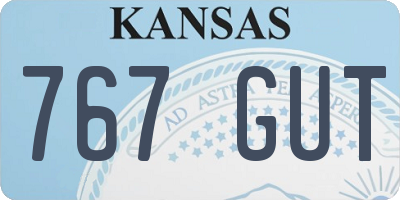 KS license plate 767GUT