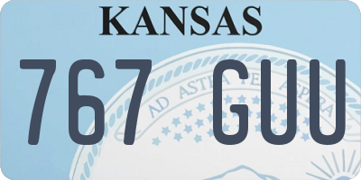 KS license plate 767GUU