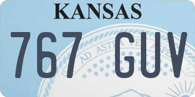 KS license plate 767GUV