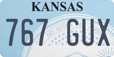 KS license plate 767GUX