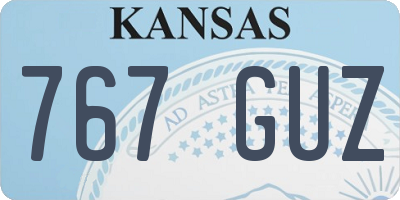 KS license plate 767GUZ