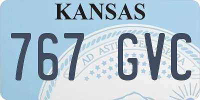 KS license plate 767GVC