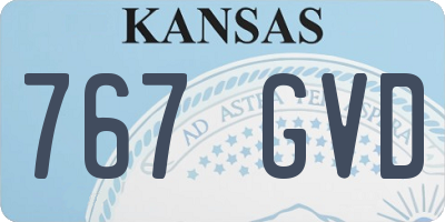 KS license plate 767GVD