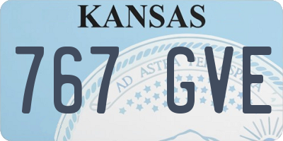 KS license plate 767GVE