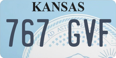 KS license plate 767GVF