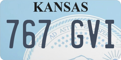 KS license plate 767GVI