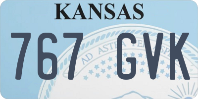 KS license plate 767GVK