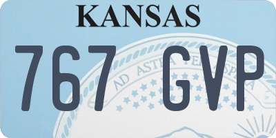 KS license plate 767GVP