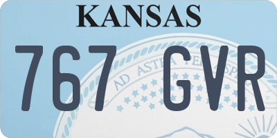 KS license plate 767GVR
