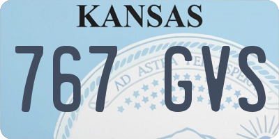 KS license plate 767GVS