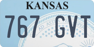 KS license plate 767GVT