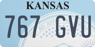 KS license plate 767GVU