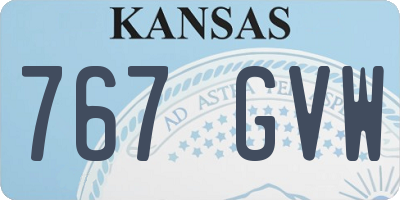 KS license plate 767GVW