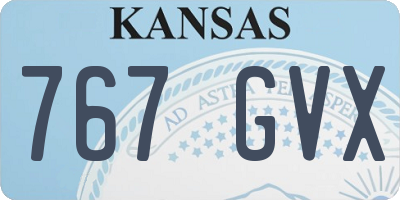 KS license plate 767GVX