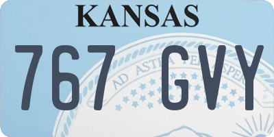 KS license plate 767GVY