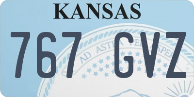 KS license plate 767GVZ