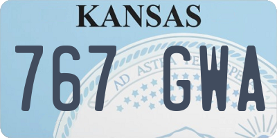 KS license plate 767GWA