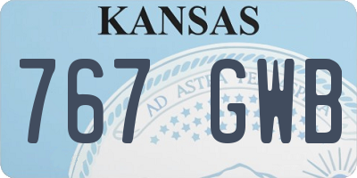 KS license plate 767GWB