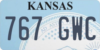 KS license plate 767GWC