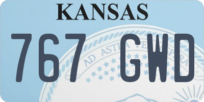 KS license plate 767GWD
