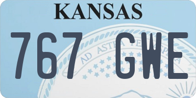 KS license plate 767GWE