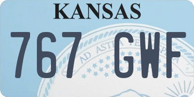 KS license plate 767GWF