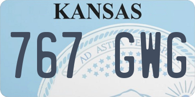 KS license plate 767GWG