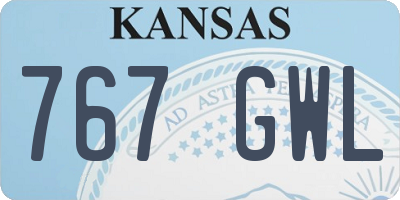 KS license plate 767GWL