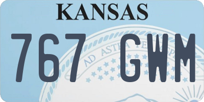 KS license plate 767GWM