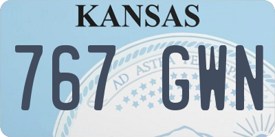 KS license plate 767GWN