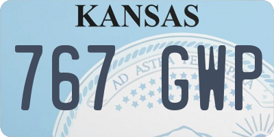 KS license plate 767GWP