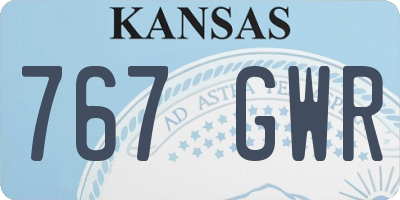 KS license plate 767GWR