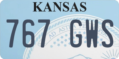 KS license plate 767GWS