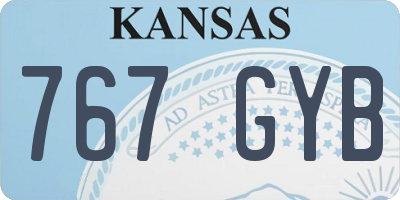 KS license plate 767GYB