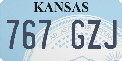 KS license plate 767GZJ