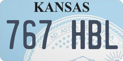 KS license plate 767HBL